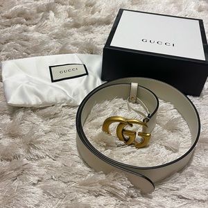 White Gucci Belt